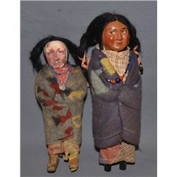 TWO SKOOKUM DOLLS