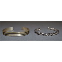 TWO STERLING SILVER BRACELETS