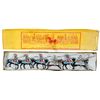 Image 1 : Toy lead figures, set of 6 knights on horses in orig box, by Midwest British Importers-England, all 