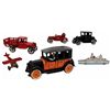 Image 1 : Toys (6), all cast iron, fire engine, boat & plane marked Lindy (missing propeller), Arcade car & re
