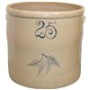 Image 1 : Stoneware crock, Red Wing 25 gal Birchleaf w/no oval, VG cond w/minor chips on top inner rim, 20"H x