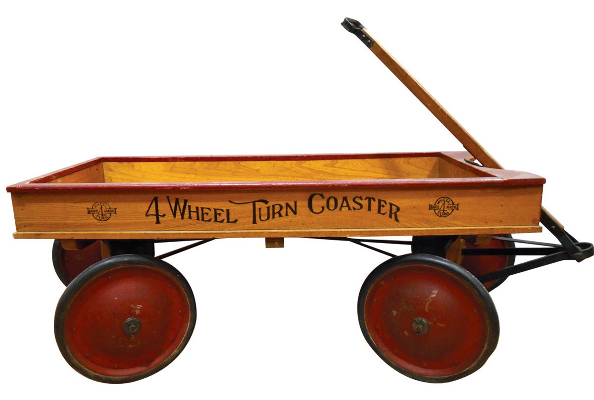 Child's wagon, 4 Wheel Turn Coaster, unusual w/both front & rear