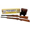 Image 1 : Toy guns & binoculars (3), 2 Benjamin air rifles, one new in box, other w/light use & Toko binocular