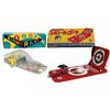 Image 2 : Toys (4), Marx Boomerang game, tin/plastic; Automatic Toy Co. Ski-Hoop game, tin; Wolverine Gee-Wiz 