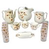 Image 1 : Jewel Tea Autumn Leaf (15), ball pitcher w/8 frosted iced tea glasses, covered butter, (2) sugar bow