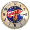 Image 1 : Soda fountain clock, Cheer Up, metal case w/colorful glass face, Exc working cond, 15"Dia.