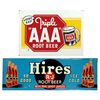 Image 1 : Soda fountain signs (2), Hires R-J Root Beer & Triple AAA Root Beer, both embossed litho on metal & 