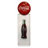 Image 1 : Coca-Cola sign, red button & bottle graphic, "Drink Coca-Cola", enamel on metal, c.1950's, Near-Mint