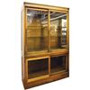 Image 1 : Furniture, wall display case, mfgd by Columbus Show Cases, maple or birch 2-pc unit w/sliding glass 