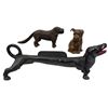 Image 1 : Cast iron & cast metal dogs (3), Dachshund boot scraper & St. Bernard nut cracker & Scottie figure, 