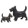 Image 1 : Cast iron doorstops (2), Scottie Dogs, both Exc cond w/orig paint, 5"& 8.5"H.