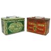 Image 1 : Tobacco lunch boxes (2), Green Turtle Cigars, VG/Exc cond & Central Union Cut Plag, VG cond, 5.5"H x