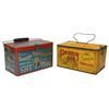 Image 1 : Tobacco lunch boxes (2), Pedro w/playing card graphics, VG cond & George Washington, Exc cond, 4.5"H