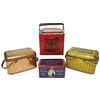 Image 1 : Tobacco lunch boxes (4), Tiger, Union Leader, Sensation & George Washington, all VG cond, 3.5" to 7"
