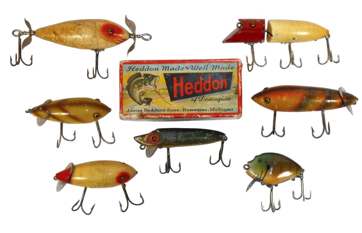Leurre de pêche Heddon-Dowagiac 31/2 bois vamp yeux en verre l-rig