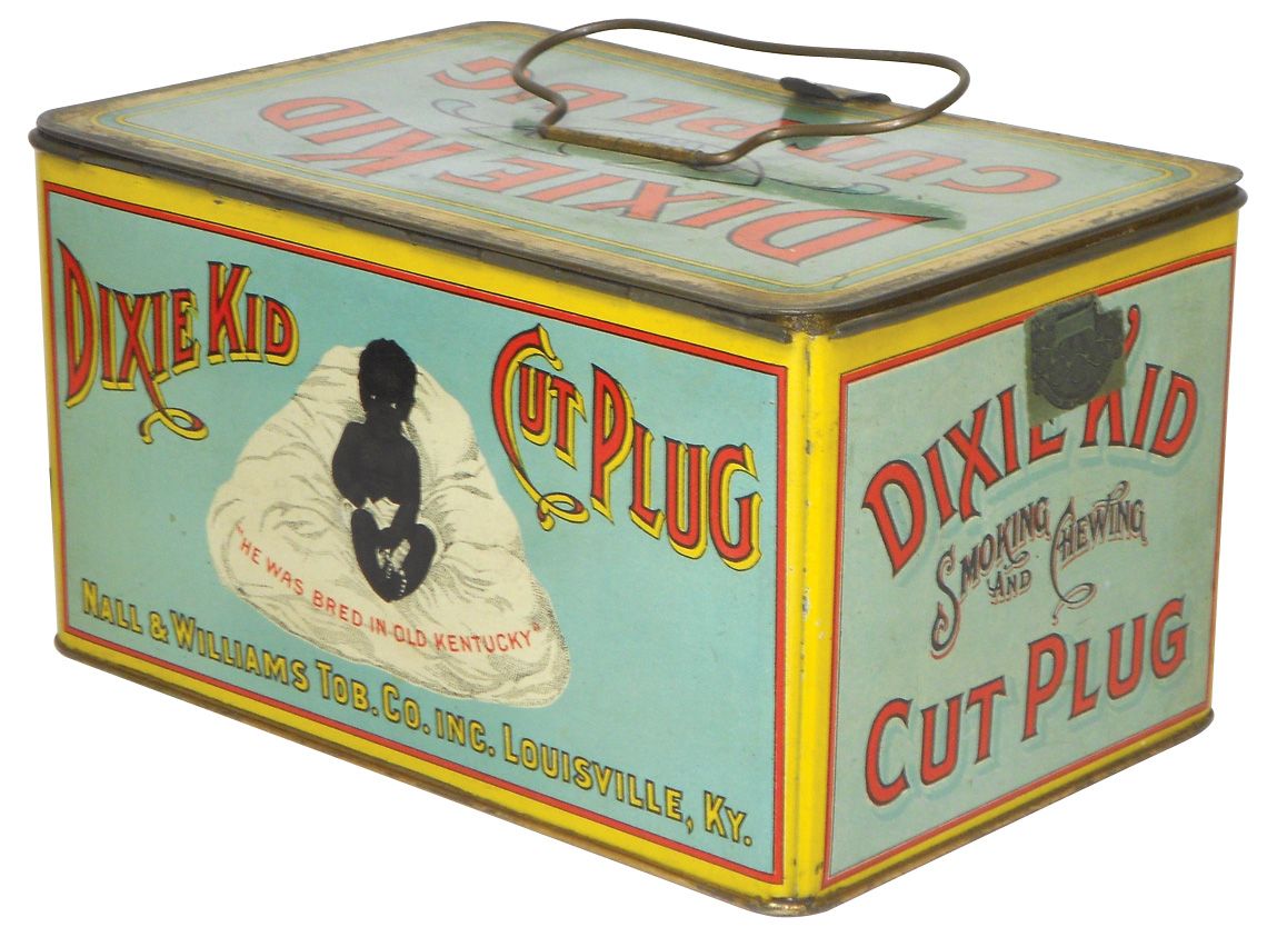Tobacco tin lunch box, Dixie Kid Cut Plug, by Nall & Williams Tobacco
