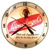 Image 1 : Breweriana clock, Leinenkugel's double-bubble light-up, great Indian graphic, Exc working cond, 16"D