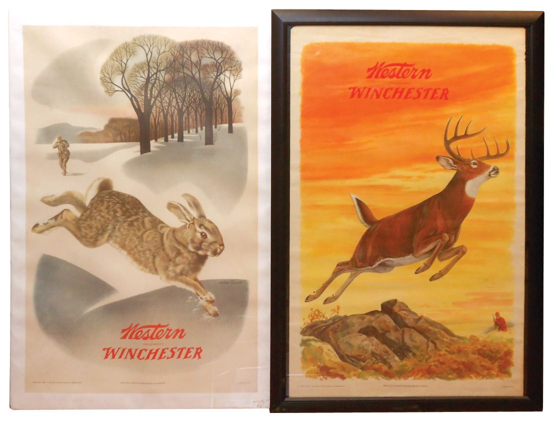 Old Rabbit Hunting Posters Hunting posters (2), Western-Winchester, dated 1955, Deer & Rabbit, one ...