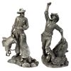 Image 1 : Cast pewter figures (2), The Wrangler & The Prospector by Jim Porter, from the Western Heritage Muse
