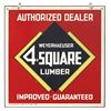 Image 1 : Lumber sign, Weyerhaeuser 4 Square Lumber Dealer, litho on metal, Exc cond, 24"Sq.