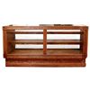 Image 2 : Display case, custom-made oak floor case w/column front, 2 oak shelves, beveled plate glass top, sli