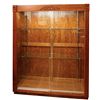 Image 1 : Display case, custom-made oak floor case w/column front & applied top molding, wainscoted back, ligh