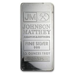 10 oz Johnson Matthey Silver Bar (Pressed, JM Logo)