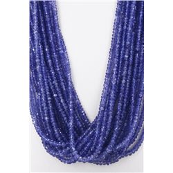 Tanzanite Beaded Necklace Rope 679.00ct