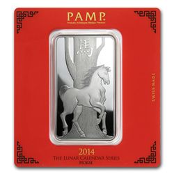 100 gram Pamp Suisse Silver Bar - Year of the Horse (In Assay)