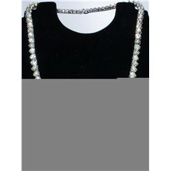 Diamond Tennis Necklace 14k White Gold, over 38.00 ctw Round Yellow and White Diamond