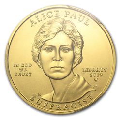 2012-W 1/2oz Uncirculated Gold Alice Paul PCGS MS-69 First Strike