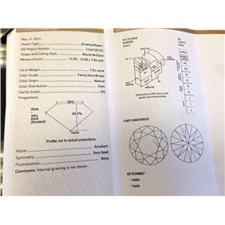 GIA Fancy Dark Brown Round Brilliant 7.53 ct, SI2