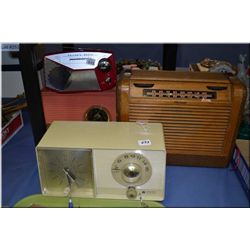 Four table top radios, General Electric, Philco etc.