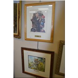 Two framed prints including Norman Rockwell and  Let's Bee Friends 