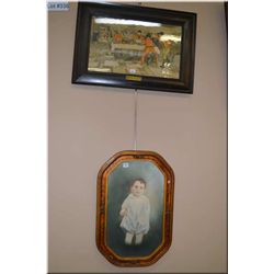 Two vintage framed prints including  The Breakfast   and an ugly baby