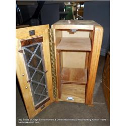 TOOL CABINET WITH LEADED GLASS DOORS
