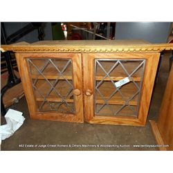 TOOL CABINET WITH LEADED GLASS DOORS