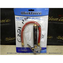 WORKFORCE DUAL FOOT INFLATOR GAUGE, 3X THE MONEY