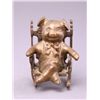 Image 1 : Antique bronze pig in a rocking chair. (Size: See last