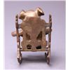 Image 3 : Antique bronze pig in a rocking chair. (Size: See last