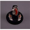 Image 1 : Native American red coral set of ring and