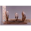 Image 4 : Shawn Thomas stone carving of three heads.  Iroquois