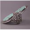Image 4 : Rare Native American large Silver and Green Turquoise