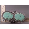 Image 6 : Rare Native American large Silver and Green Turquoise