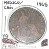Image 1 : 1865 1/4 REAL *RARE-HARD TO GET* MEXICO CHIHUAHUA *NICE EARLY VERY GOOD GRADE*!! COIN CAME OUT OF SA