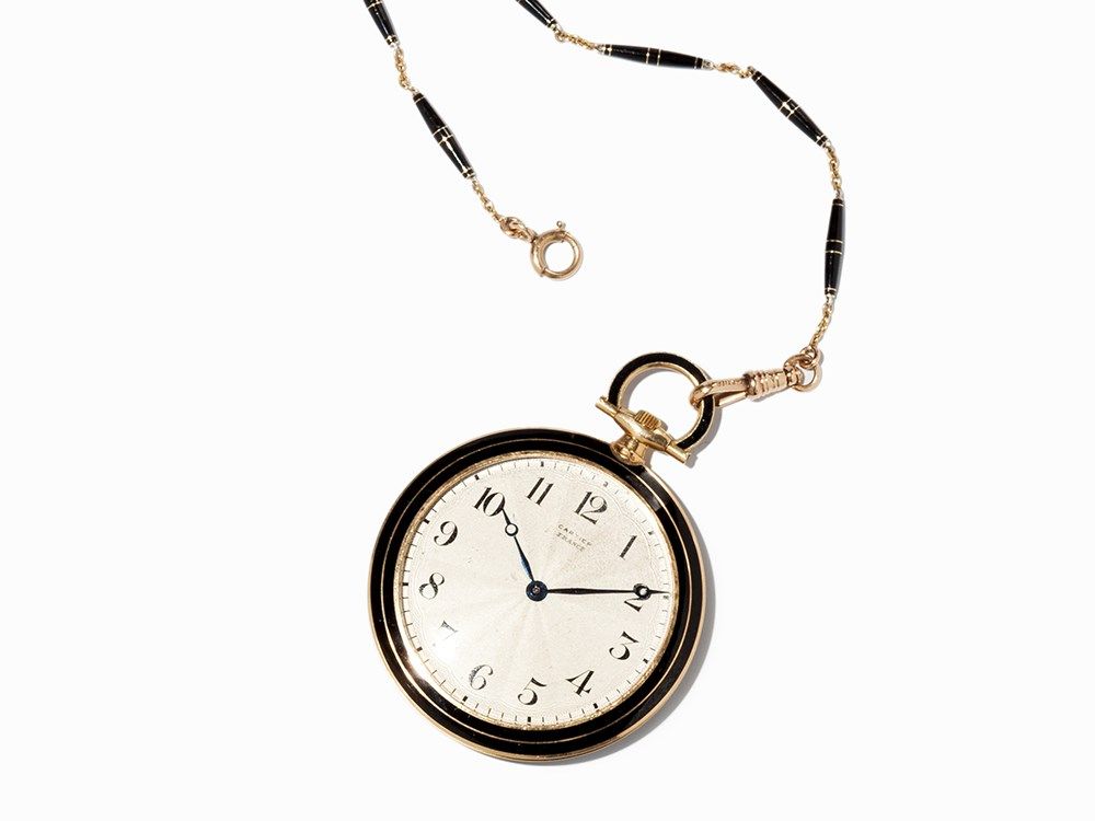 Cartier Onyx Pocket Watch France Switzerland 1922 Cartier Onyx Pocket Watch France Switzerland 1922