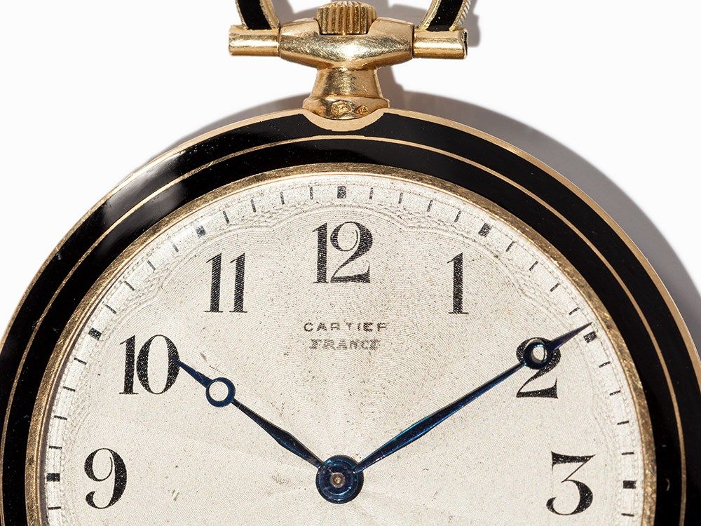 Cartier Onyx Pocket Watch France Switzerland 1922 Cartier Onyx Pocket Watch France Switzerland 1922