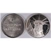 Image 1 : ( 2 ) DIFFERENT ONE OUNCE .999 SILVER ROUNDS