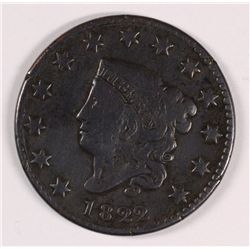 1822 LARGE CENT VG/F