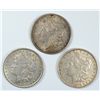 Image 1 : ( 3 ) MORGAN DOLLARS, 1878-S AU, 1878 REV OF 1879-AU, 1878 REV OF 1879-AU+